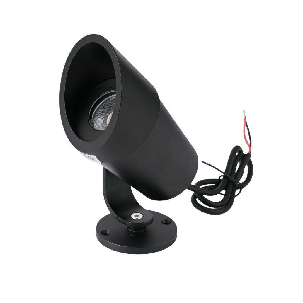 7W IP67 Low Voltage 12V-24V Die-Cast Aluminum Base Mount Outdoor Spotlight