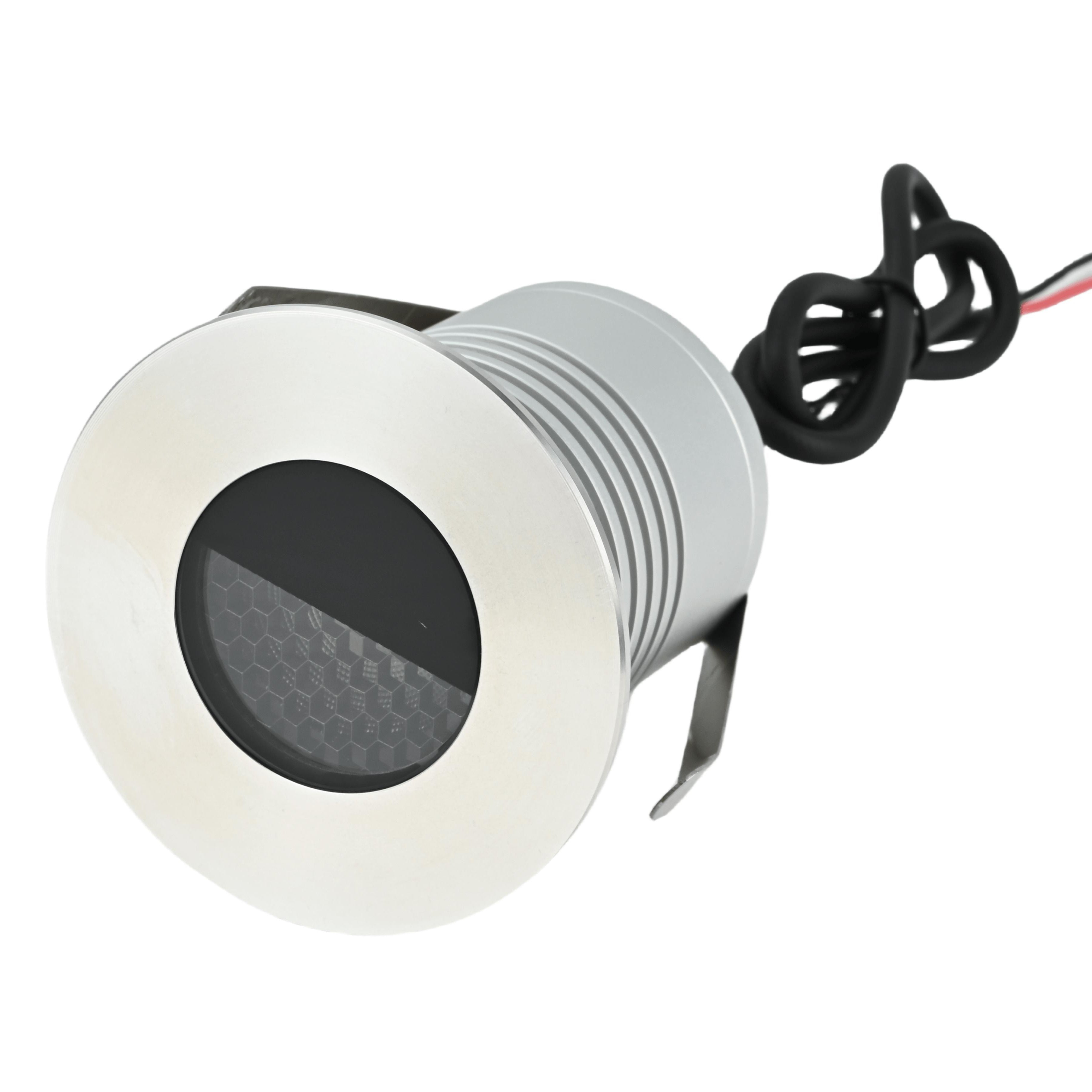 5W Φ65mm Honeycomb Half Shutter Anti-Glare Low Voltage Die-Cast Aluminum Recessed Inground Light DC12-24V IP67 Outdoor Embedded Underground Landscape Lamp