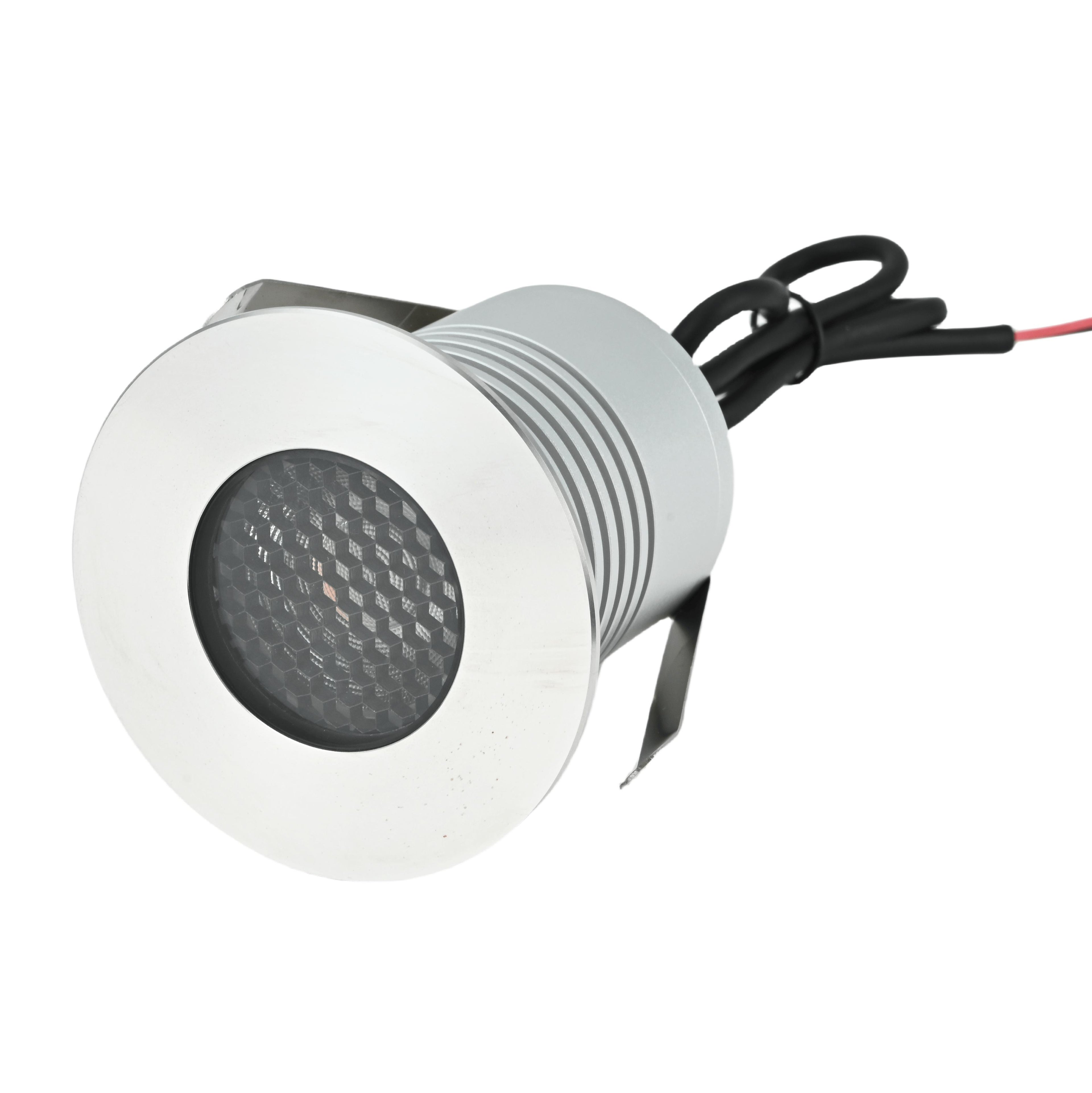 5W Φ65mm Low Voltage Die-Cast Aluminum Honeycomb Anti-Glare Recessed Inground Light DC12-24V IP67 Outdoor Embedded Underground Landscape Lamp