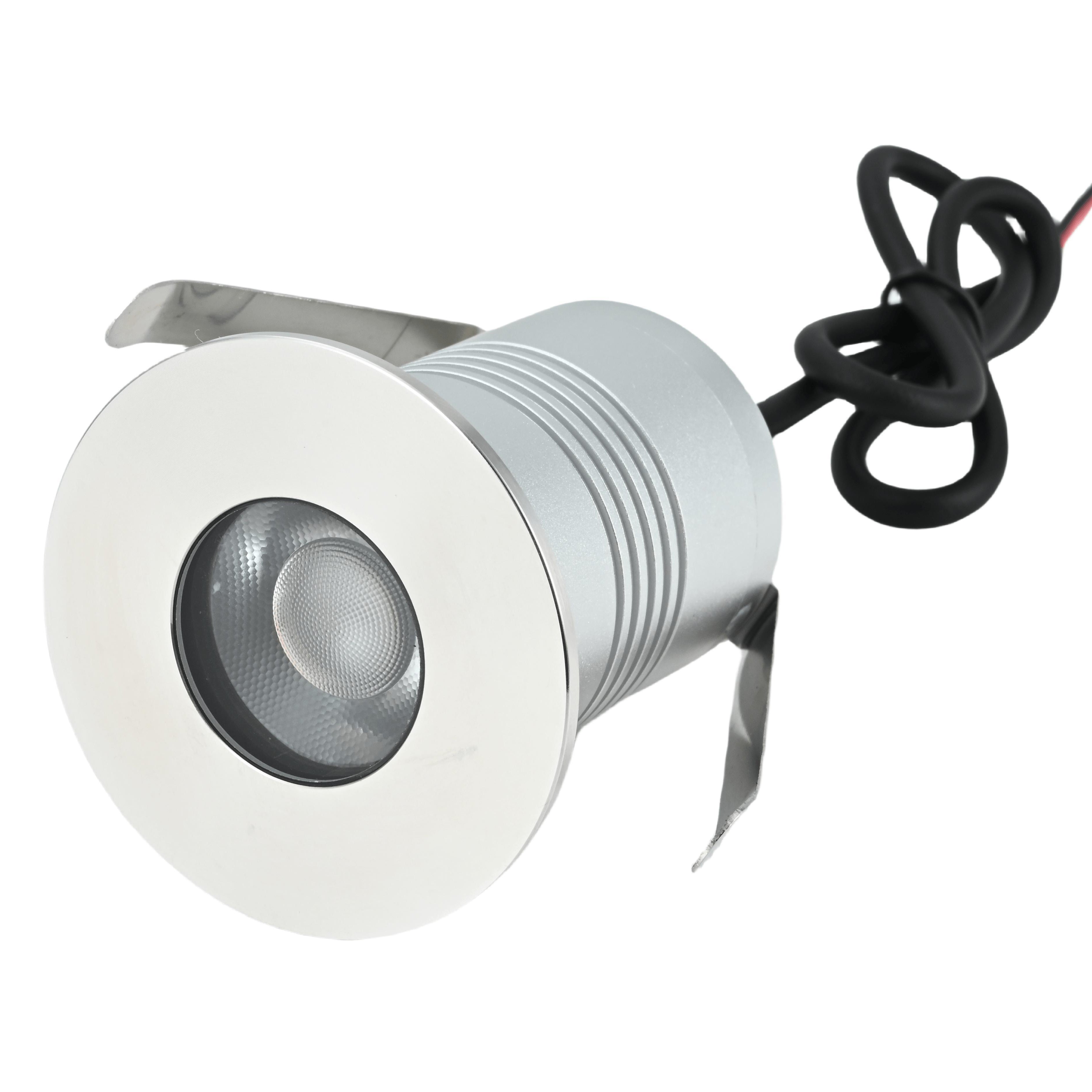 3W Φ55mm Low Voltage Die-Cast Aluminum Recessed Inground Light DC12-24V IP67 Outdoor Embedded Underground Landscape Lamp